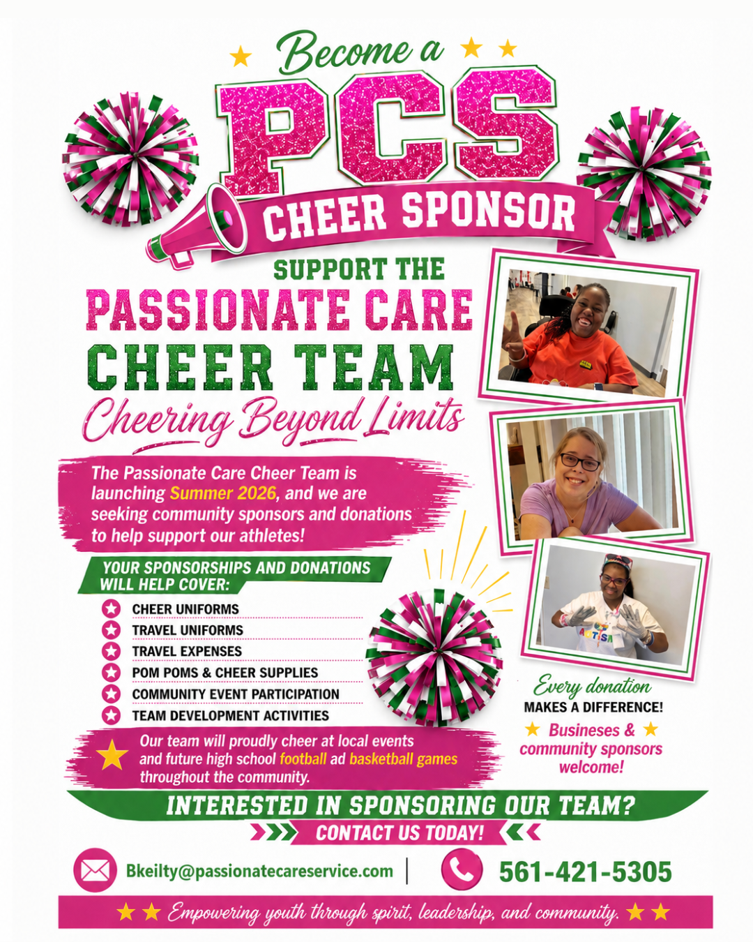 Cheer team sponsorship