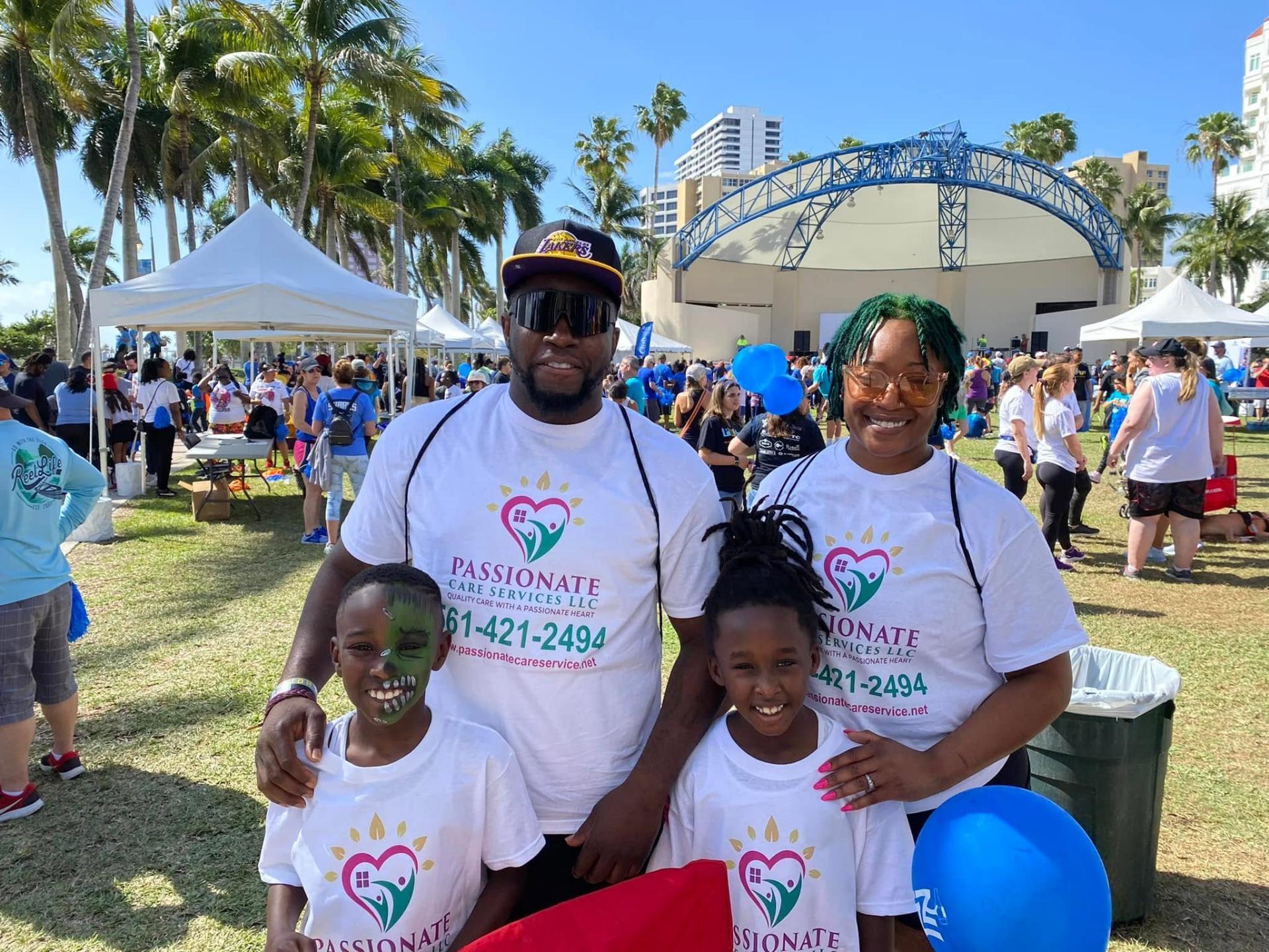 Family at Passionate Care community walk
